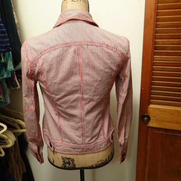 Marc Jacobs Red and Navy Blue Stripped Jacket - Picture 2 of 4